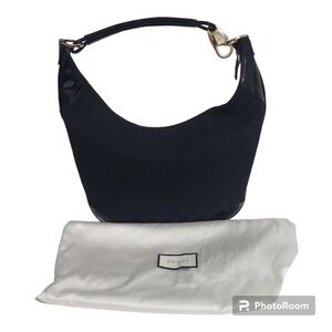 Gucci Black GG Canvas Hobo Bag